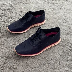 Cole Haan Women's Navy and Pink Oxford Shoes w24574